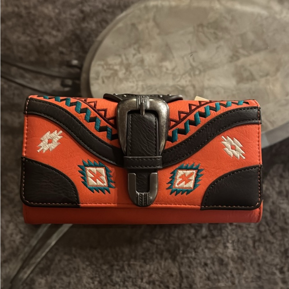 Stylish Orange and Black Women's Bag